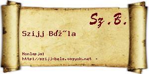 Szijj Béla névjegykártya