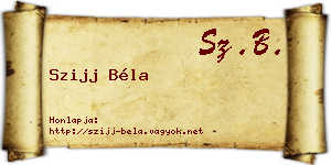 Szijj Béla névjegykártya
