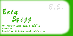 bela szijj business card